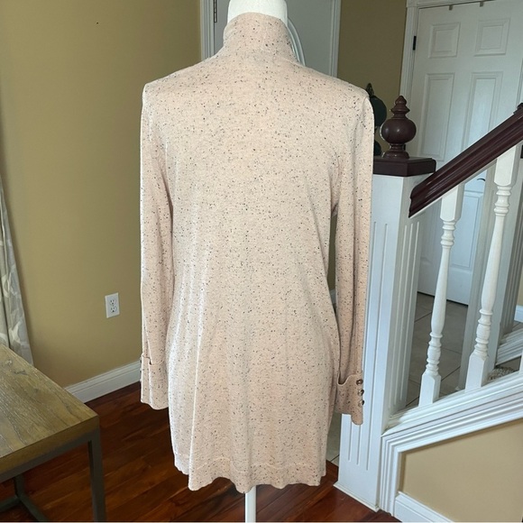 ❌SOLD Verve Amí Pale Pink and Black Nubby Knit Open Front Cardigan - Picture 6 of 9